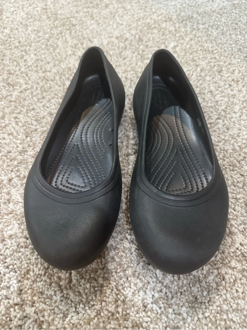 CROCS Black Ballet Flats Slip On NWOT